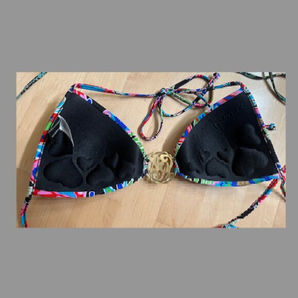 Luli Fama Cosita Buena Molded Push-up "FEATHER LOVE" Tie Bikini Top - Picture 4 of 5